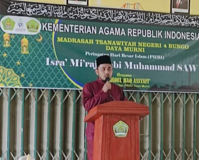PERINGATAN ISRA' MI'RAJ NABI MUHAMMAD SAW 1445 H/ 2024 M di MTs Negeri 4 Bungo PERINGATAN ISRA' MI'RAJ NABI MUHAMMAD SAW 1445 H/ 2024 M di MTs Negeri 4 Bungo