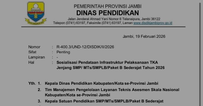 MTsN 4 Bungo Siapkan Infrastruktur untuk TKA 2026