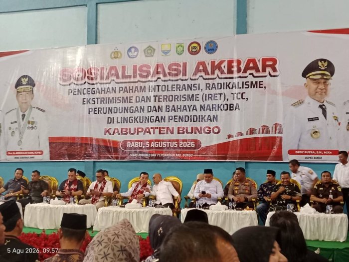 Kepala MTsN 4 Bungo Hadiri Sosialisasi Akbar Pencegahan Paham Radikalisme dan Narkoba di Lingkungan Pendidikan