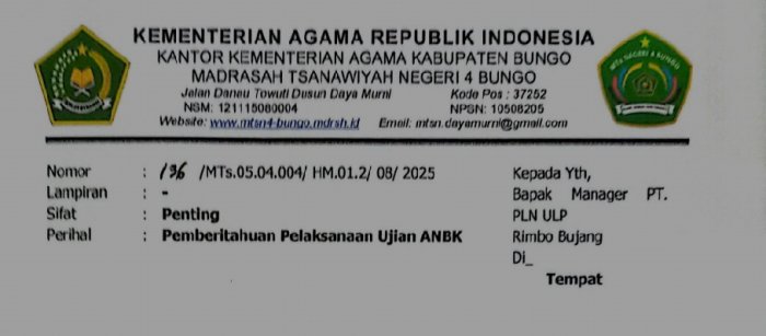 MTsN 4 Bungo Minta PLN Jaga Listrik Saat ANBK Berlangsung MTsN 4 Bungo Minta PLN Jaga Listrik Saat ANBK Berlangsung