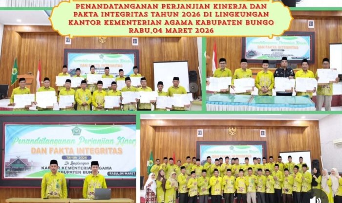 Kepala MTsN 4 Bungo Ahmad Syarif Hadiri Penandatanganan Perjanjian Kinerja dan Pakta Integritas Tahun 2026 Kepala MTsN 4 Bungo Ahmad Syarif Hadiri Penandatanganan Perjanjian Kinerja dan Pakta Integritas Tahun 2026