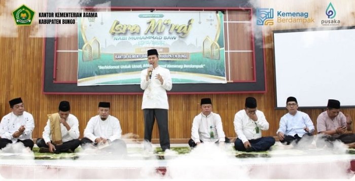 Waka Humas MTsN 4 Bungo Sukses Pandu Peringatan Isra Miraj di Kantor Kemenag Bungo