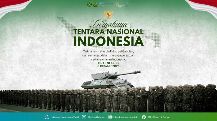 HUT TNI ke-81: MTsN 4 Bungo Ajak Generasi Muda Rawat Persatuan dan Kedaulatan Bangsa HUT TNI ke-81: MTsN 4 Bungo Ajak Generasi Muda Rawat Persatuan dan Kedaulatan Bangsa