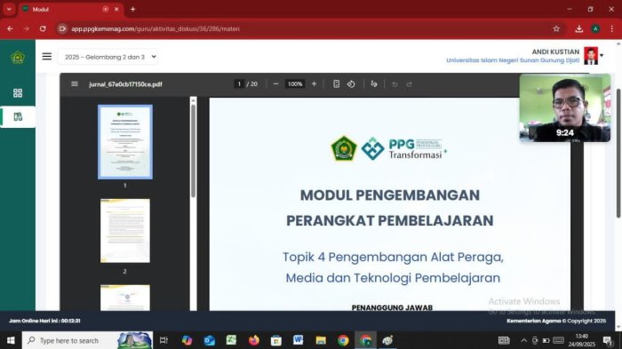 Andi Kustian, S.Pd. I., Tindaklanjuti Modul 3 PPG dengan Pengembangan Perangkat Pembelajaran