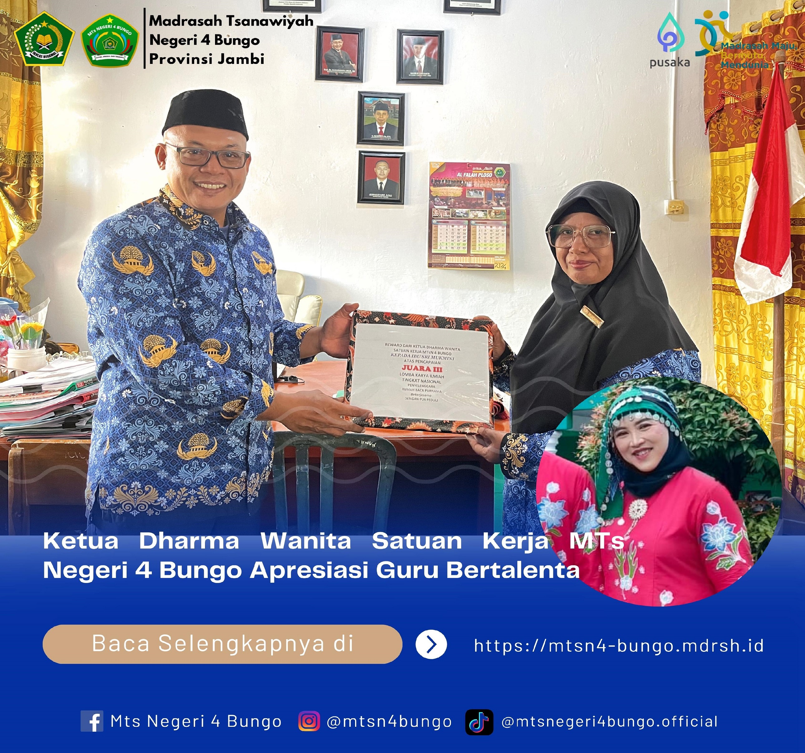 KETUA DHARMA WANITA SATUAN KERJA MTS N 4 BUNGO APRESIASI GURU BERTALENTA KETUA DHARMA WANITA SATUAN KERJA MTS N 4 BUNGO APRESIASI GURU BERTALENTA